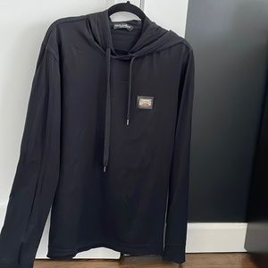 Dolce and gabbana long sleeve hooded black shirt size 48/ large